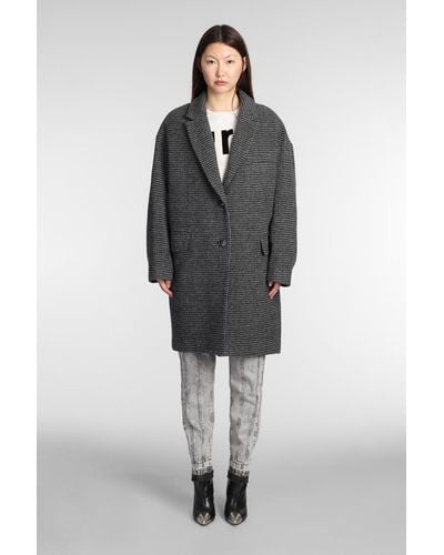 Isabel Marant Limiza Coat In Grey Wool