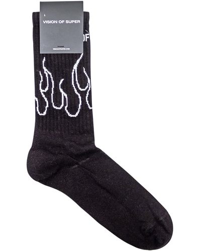 Vision Of Super Socks Flames - Black