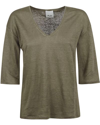 Allude V-Neck Top - Green