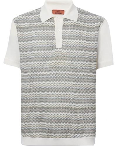 Missoni Cotton Jersey Polo Shirt - Gray