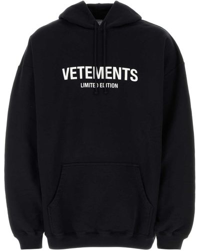 Vetements Cotton Blend Oversize Sweatshirt - Black