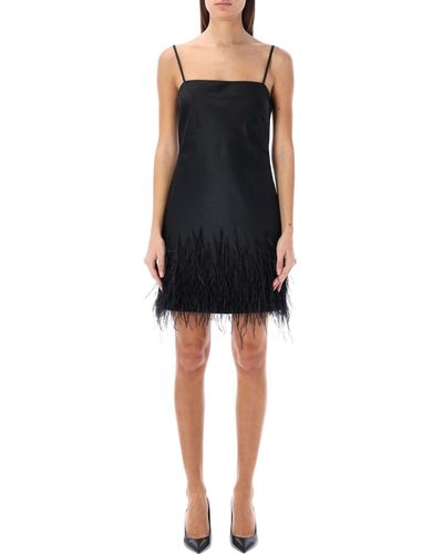 Polo Ralph Lauren Feather Satin Cocktail Dress - Black