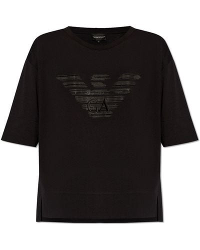 Emporio Armani T-Shirt With Logo - Black