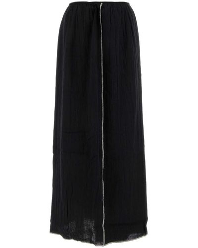 Baserange Black Linen Skirt