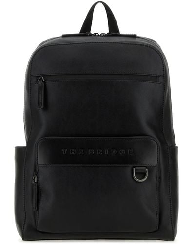 The Bridge Leather Damiano Backpack - Black