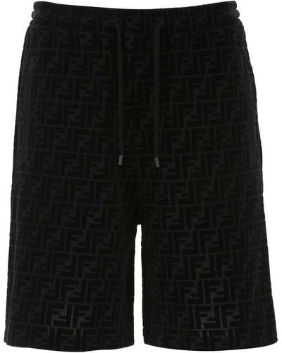 Fendi Ff Motif Bermuda Shorts - Black