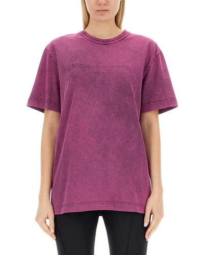 Alexander Wang T-Shirt With Logo - Purple