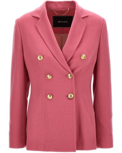 Kiton Double-breasted Blazer Jackets - Pink