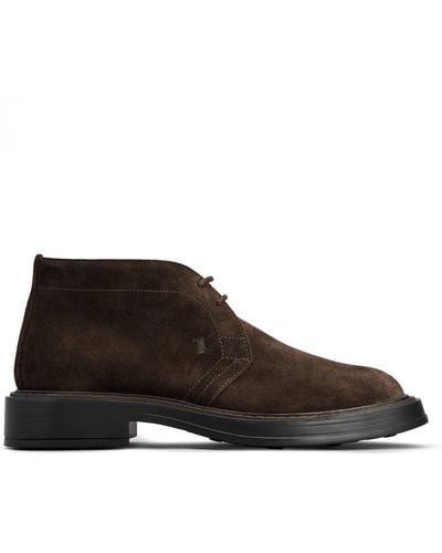 Tod's Desert Boots In Brown Suede - Black