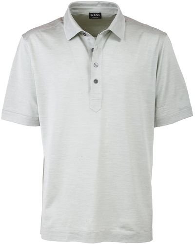 ZEGNA Short Sleeve Polo Shirt - Grey