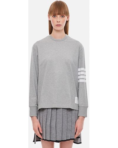 Thom Browne Long Sleeve Rugby T-Shirt - Grey