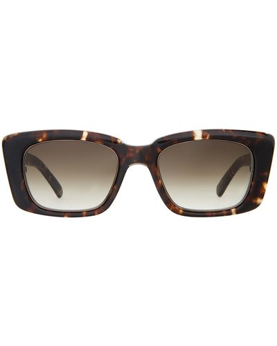 Mr. Leight Carman S Leopard Tortoise-antique Gold Sunglasses - Gray