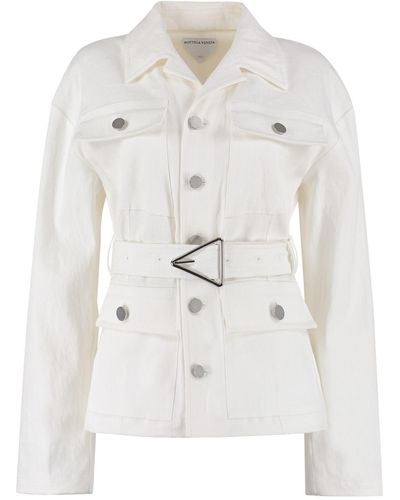 Bottega Veneta Linen Jacket - White