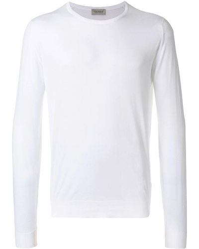John Smedley Hatfield Crew Neck Long Sleeves Pullover - White