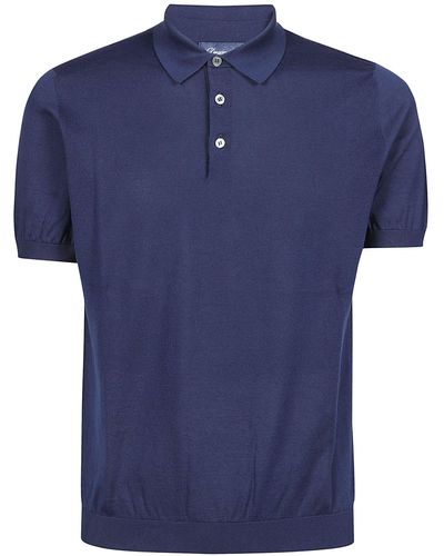 Drumohr Short Sleeve Polo Shirt - Blue