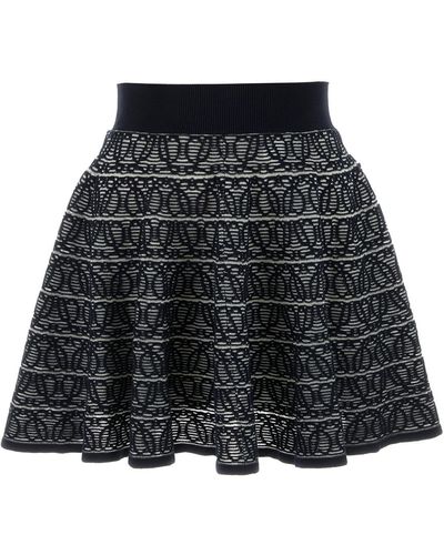 Loewe Jacquard Knit Skater Skirt - Black