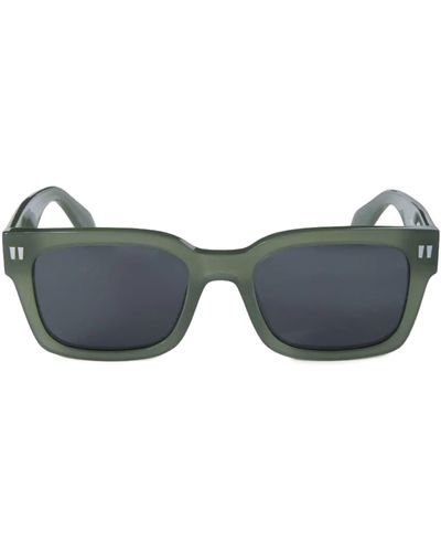 Off-White c/o Virgil Abloh Midland - Olive Green / Dark Grey Sunglasses - Black