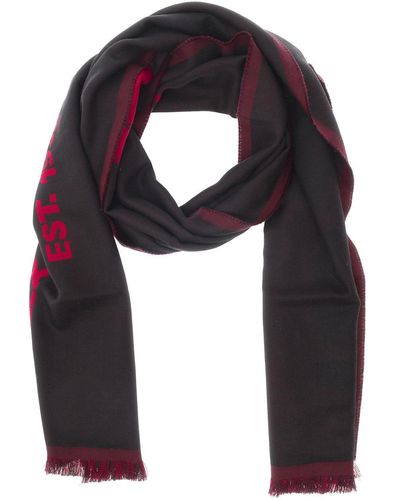 Alexander McQueen And Scarf With Jacquard Logo - Blue