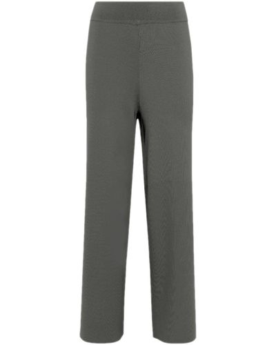 Alpha Studio Plain Viscose Ice Knit Viscose Garconne Pant - Grey