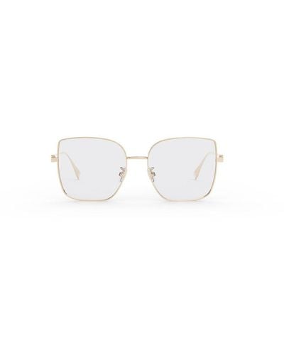 Fendi Geometric Frame Glasses - White