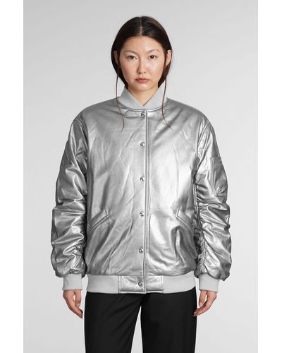 IRO Morel Bomber In Silver Wool And Polyester - Gray