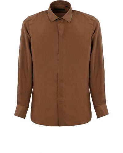 Corneliani Silk Shirt - Brown