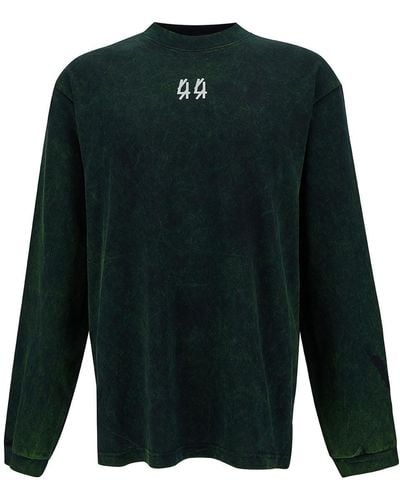 44 Label Group Solar Long Sleeve T-Shirt With Contrasting Logo Print - Green