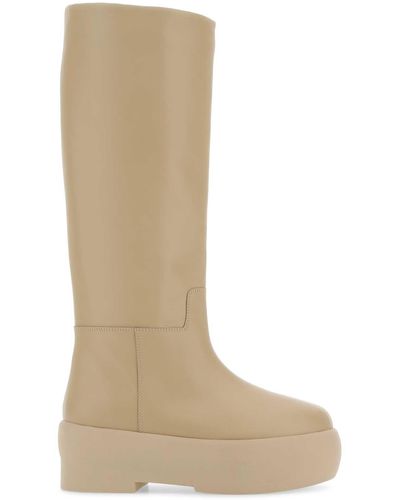 Gia Borghini Sand Leather Gia 16 Boots - Natural