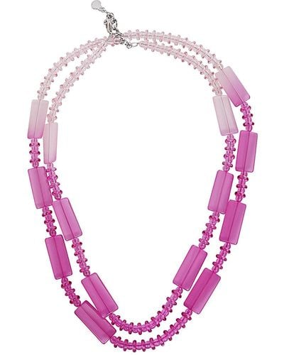 Emporio Armani Geometrical Resin Necklace - Pink