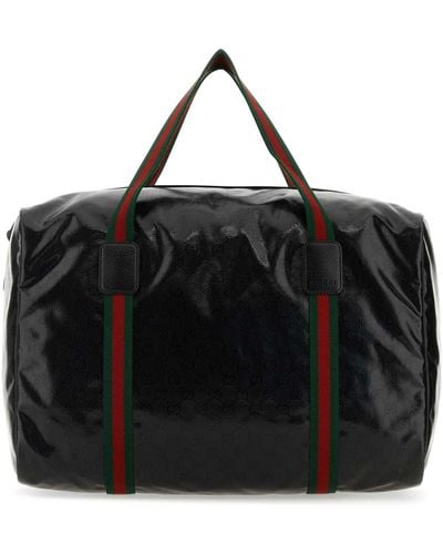Gucci Gg Crystal Fabric Travel Bag - Black