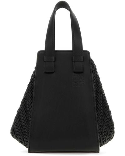 Loewe Leather Hammock Bucket Bag - Black
