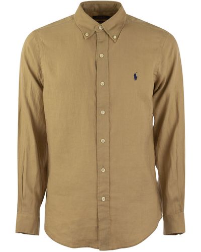 Polo Ralph Lauren Custom-Fit Linen Shirt - Natural