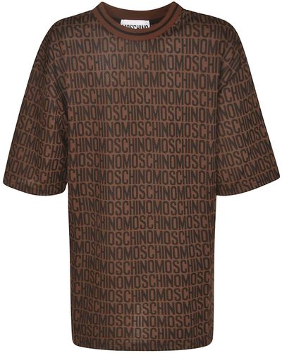 Moschino Logo Monogram T-Shirt - Brown