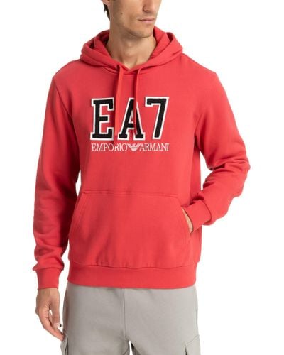EA7 Cotton Hoodie - Red
