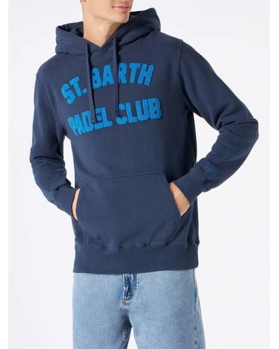 Mc2 Saint Barth Hooded Sweatshirt With Print - Blue