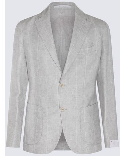 Eleventy Linen And Wool Suits - Gray