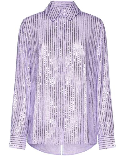 Stine Goya Edel Striped Sequin Shirt - Purple