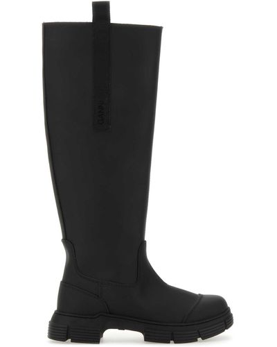Ganni Rubber Country Boots - Black