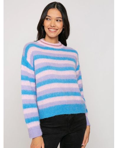 Mc2 Saint Barth Brushed Knit Sweater With Lurex Details - Purple
