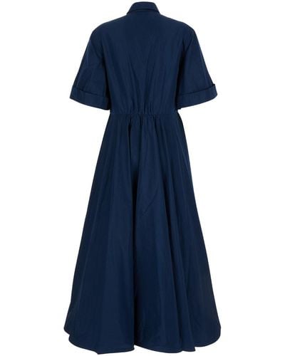 Sara Roka Popline Midi Dress - Blue