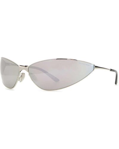 Balenciaga Metal Razor Sunglasses - White