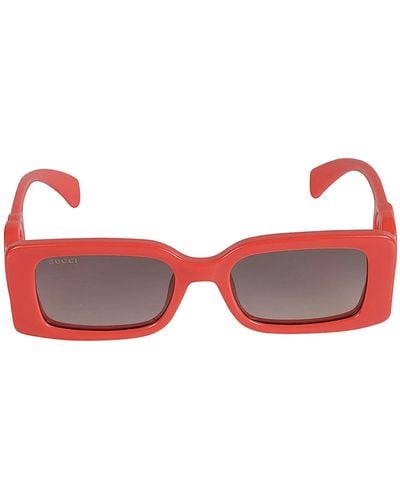 Gucci Rectangle Logo Sunglasses - Red