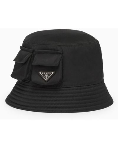 Prada Re-Nylon Bucket Hat With Pockets - Black