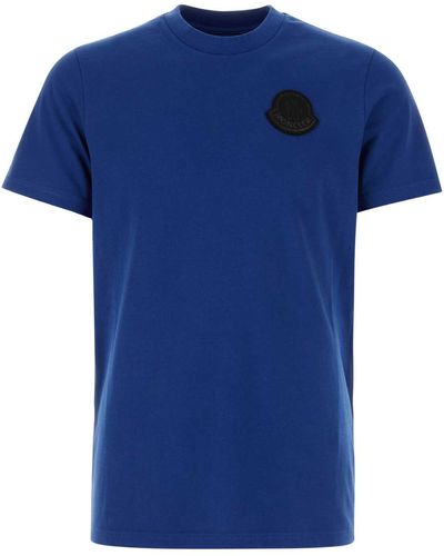 Moncler Electric Blue Cotton T-shirt