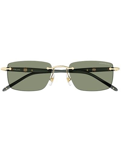 Montblanc Rectangle Frame Sunglasses - Green