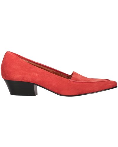 Missoni High Heel Leather Loafers - Red
