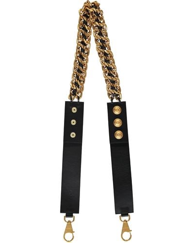 Balmain Leather And Chain Shoulder Strap - Black
