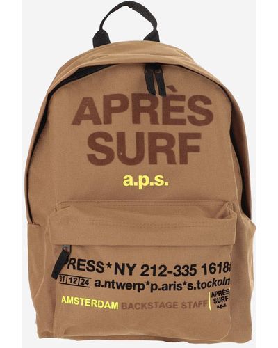 APRÈS SURF Technical Fabric Backpack With Logo - Brown