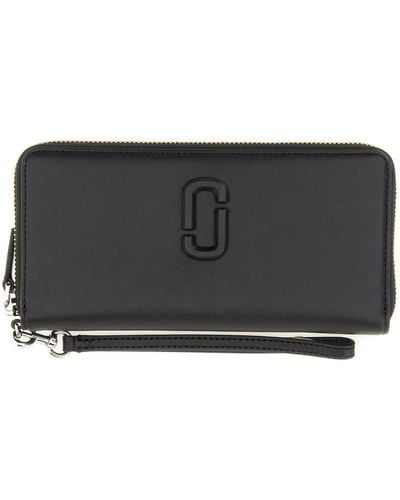 Marc Jacobs Continental Wallet With Logo - Black