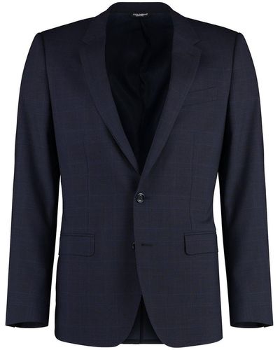 Dolce & Gabbana Single-breasted Glen Plaid Martini-fit Suit - Blue